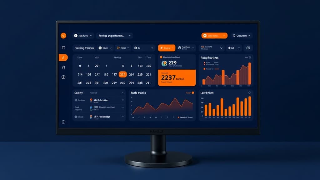 Dashboard de ventas B2B con calendario de reuniones y metricas de prospeccion